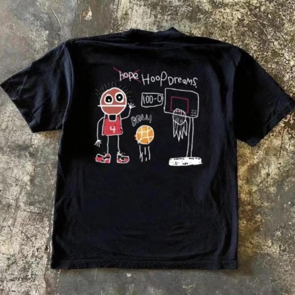 Gildan Black T Shirt Black Basketball Tee With Red Accents